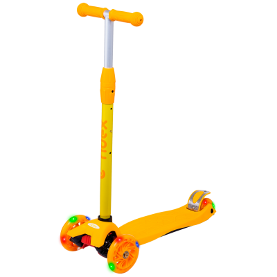 Самокат 3-колесный Kiko, 120/80 мм, желтый/оранжевый